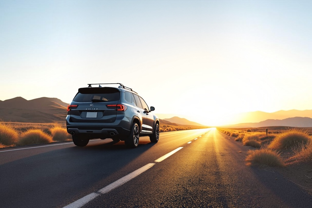 Car on empty road