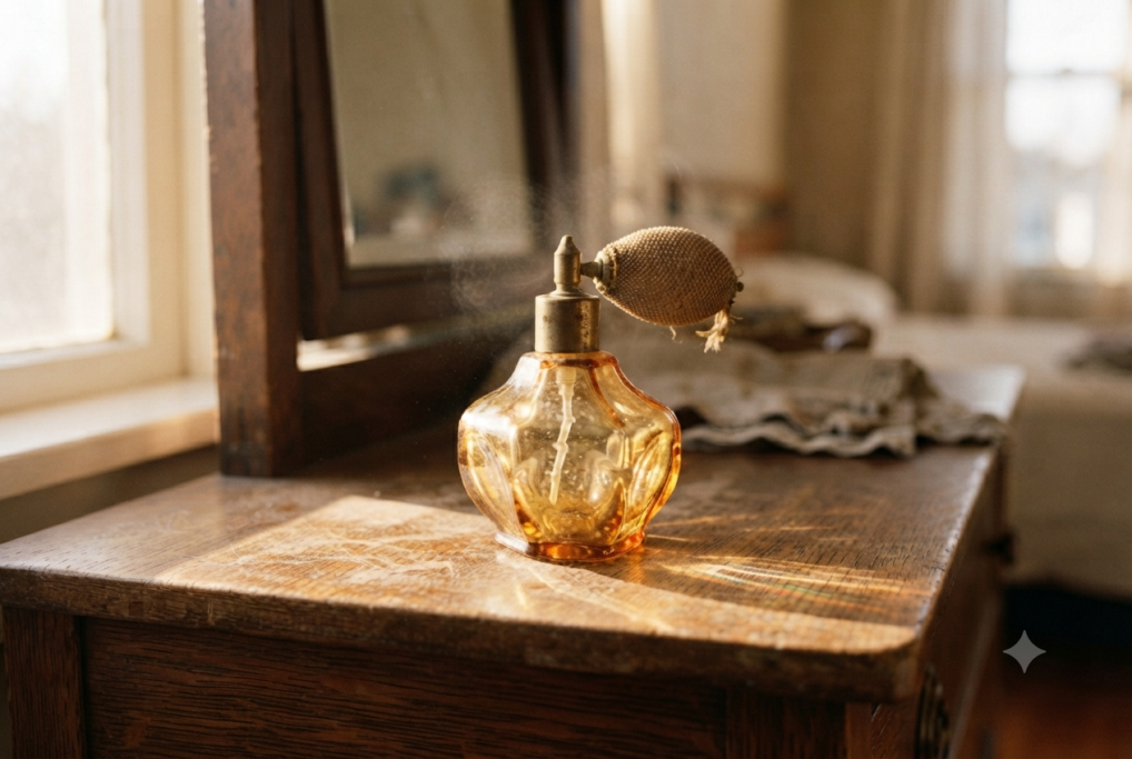 Perfume on a table